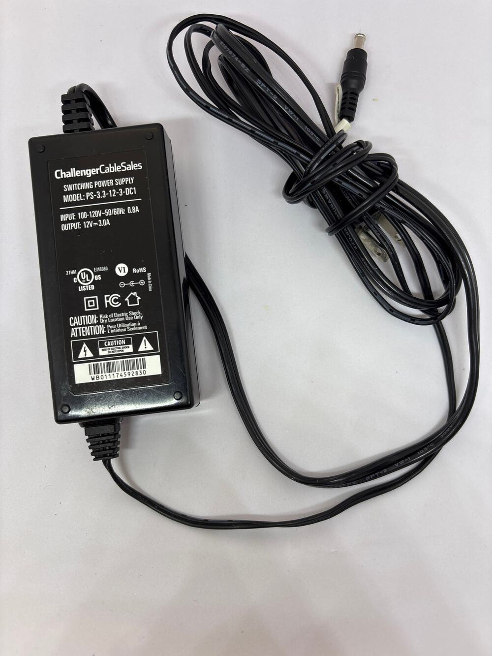 Challenger Cable Sales 12V 5A Power Supply PS-3.3-12-3-DCT for Spectrum STB